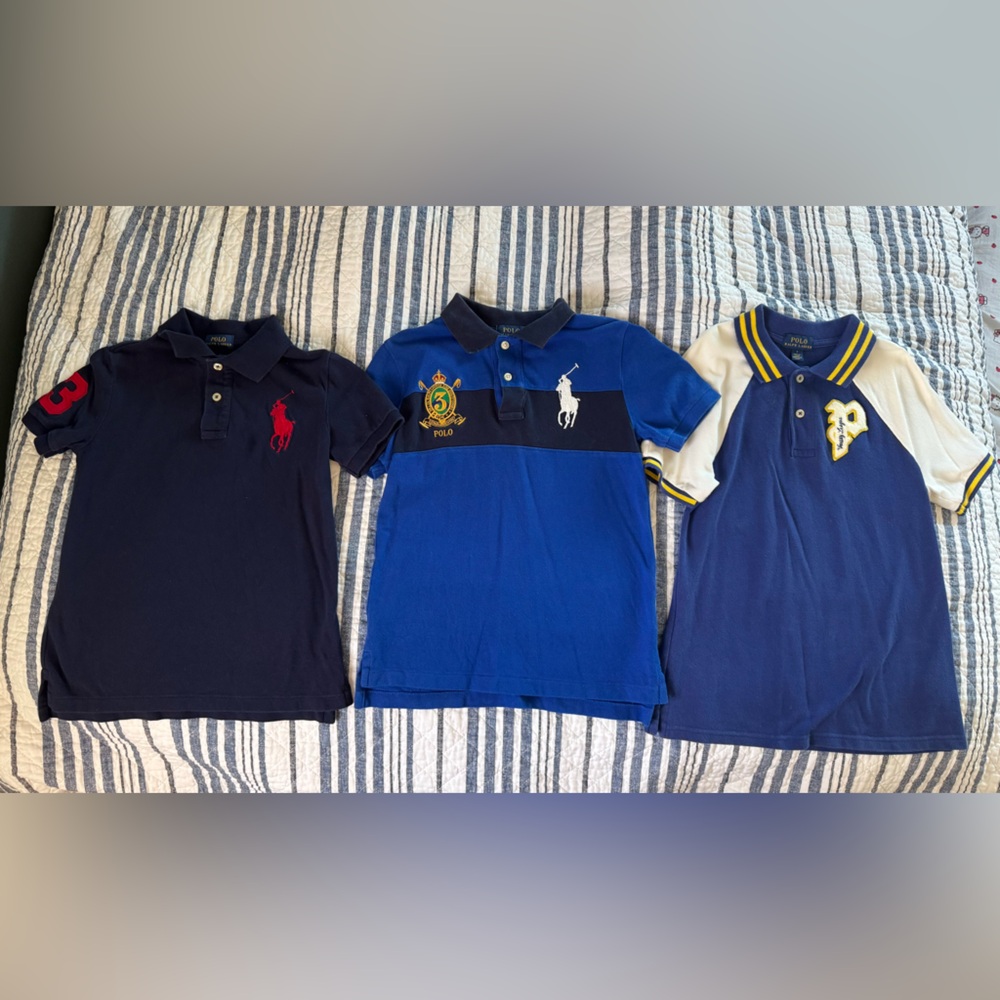 Polo Ralph Lauren Boys Navy & Royal Blue Bundle (3 Polo Shirts)